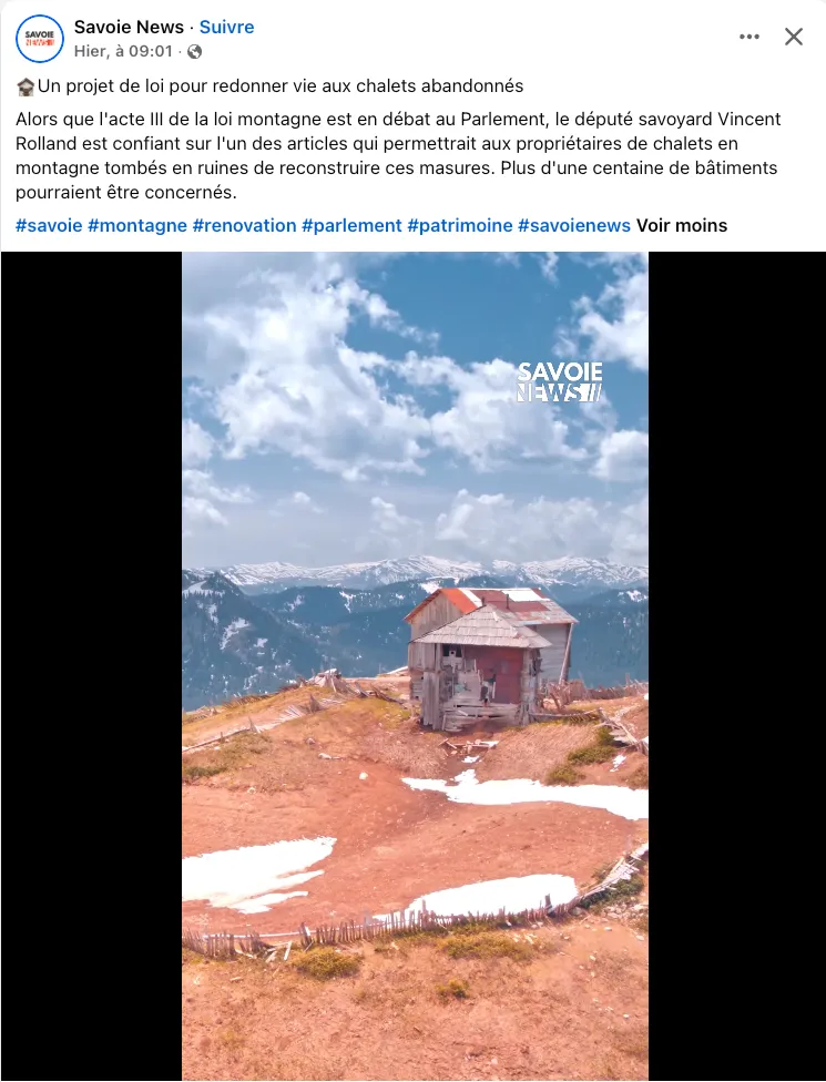 Un projet de loi pour redonner vie aux chalets abandonnés